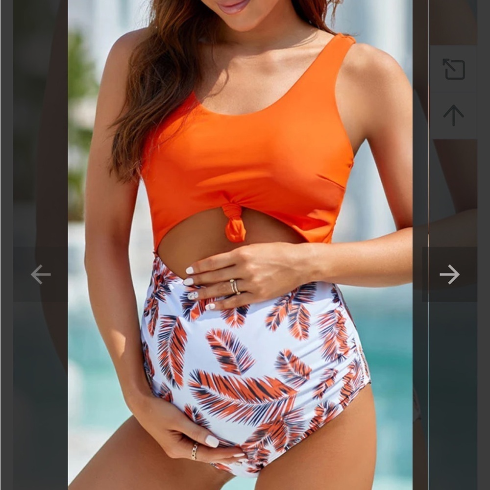 Maternity Swimsuit Women’s Cutout One Piece Tie Front